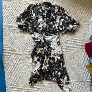 Isabel Marant Printed Black & Cream Floral silk Dress